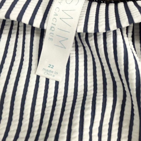 Cacique Navy and White Striped two piece bathing suit size 22 - Picture 4 of 11